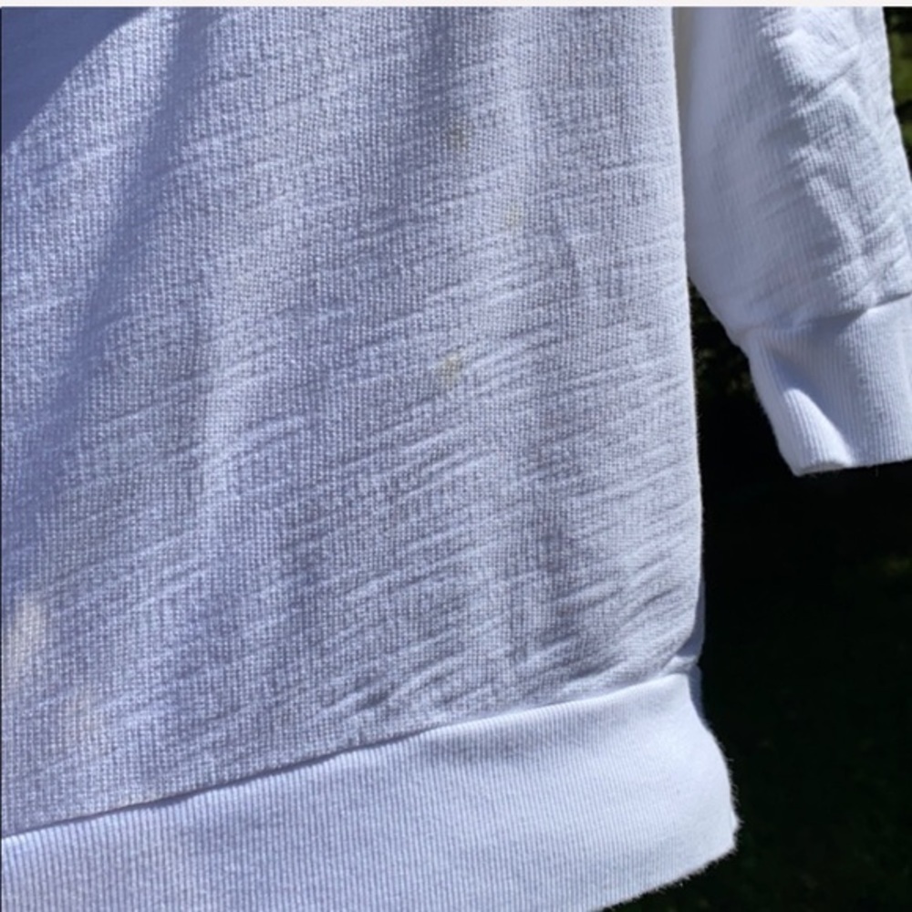 Loft white zip up jacket with a hood, 3/4 sleeves - Picture 4 of 7